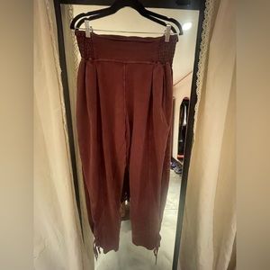 Free People One burgundy lounge pants